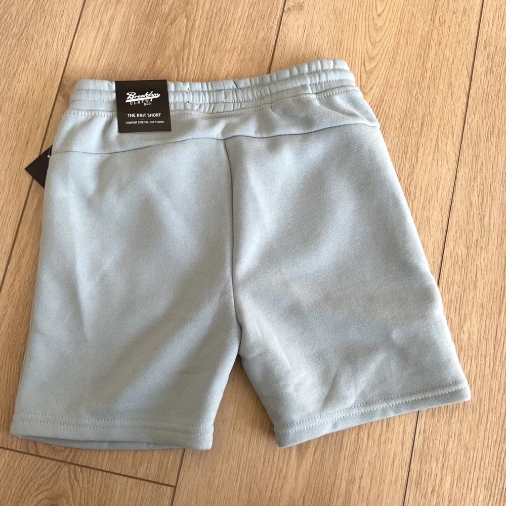 Brooklyn Cloth Kids The‎ Knit Short Light Blue Zip Pockets Size 10/12